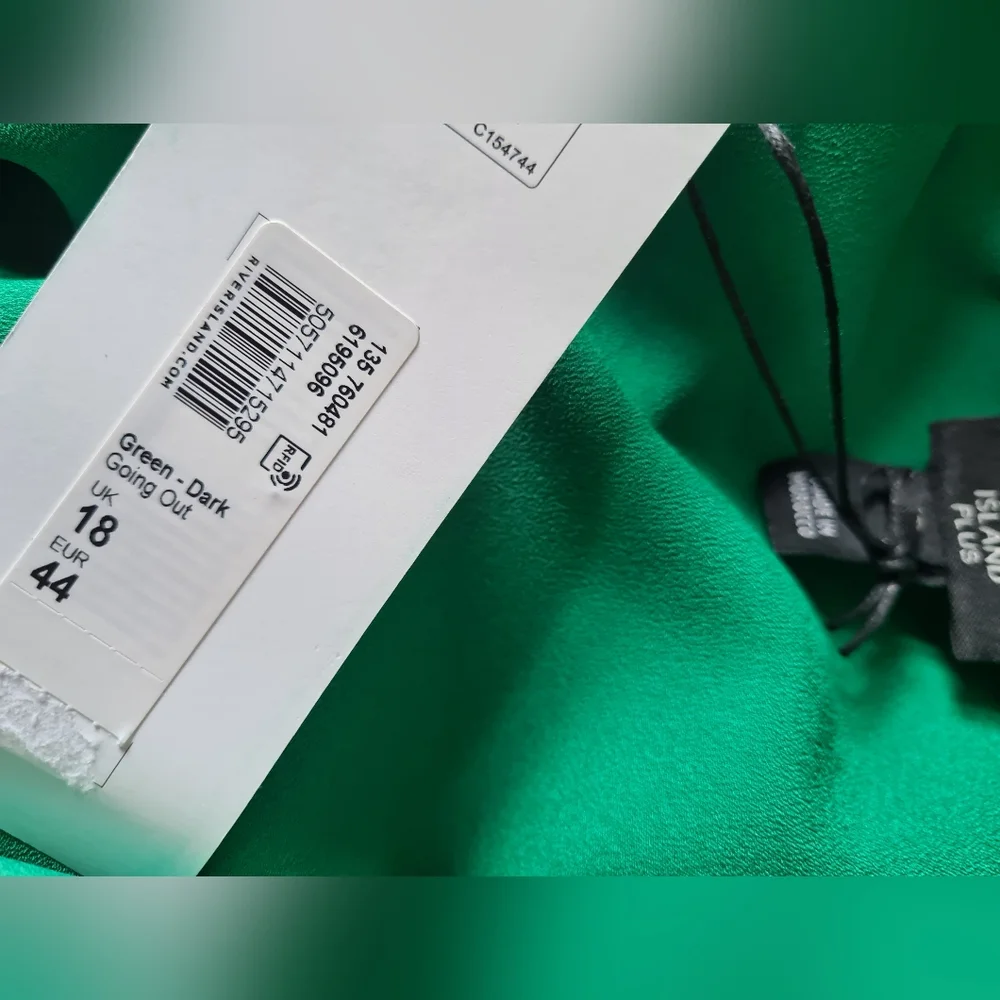 River Island green wrap satin mini dress size 18 NWT plus size - Picture 11 of 13